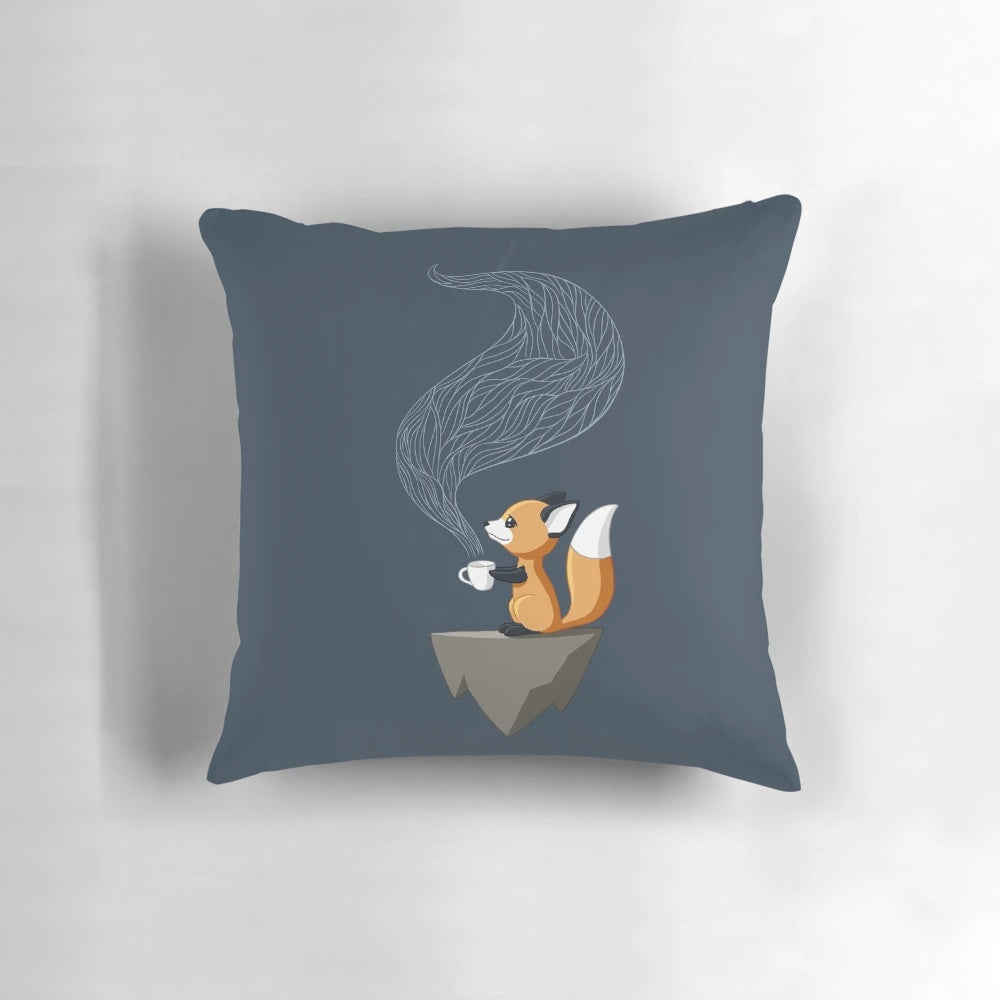 Plush fox figurine in a whimsical tea party setting