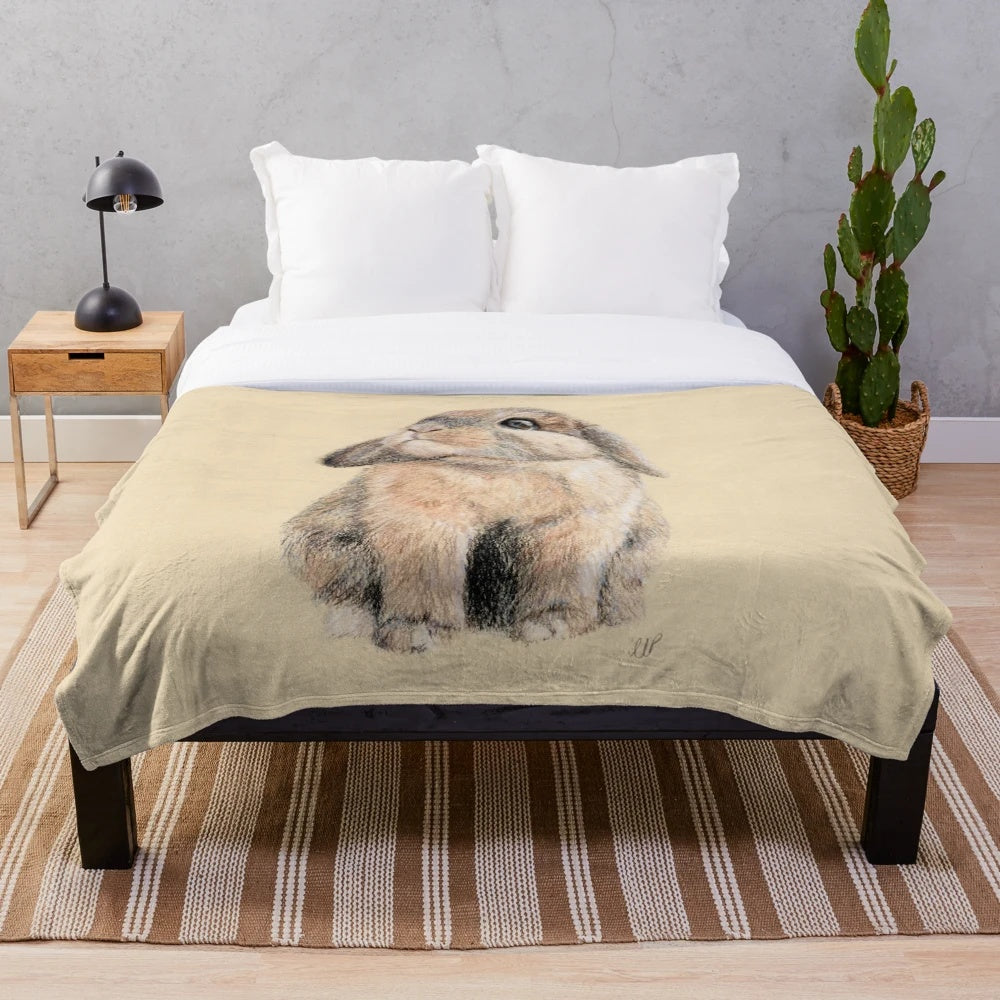 Cute plush rabbit blanket for toddlers and children