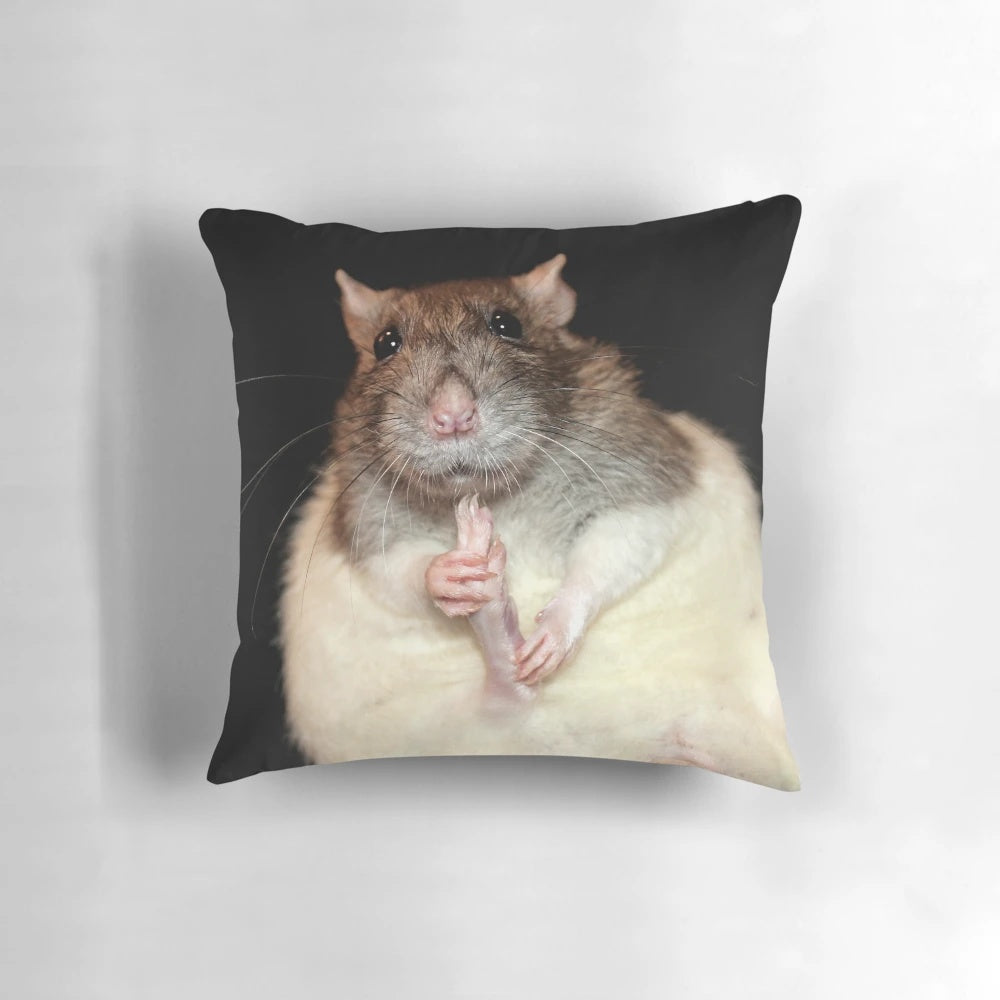 Soft, cuddly plush rat pillow for adding a touch of cuteness to any room