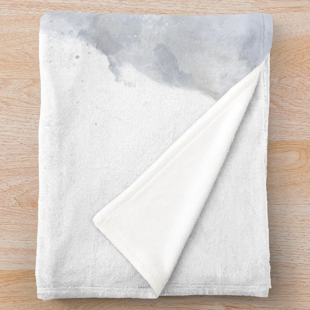 Polar bear plush blanket in a winter scene