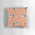 Illustration of a gray and white guinea pig popcorning or jumping in a cute, kawaii style