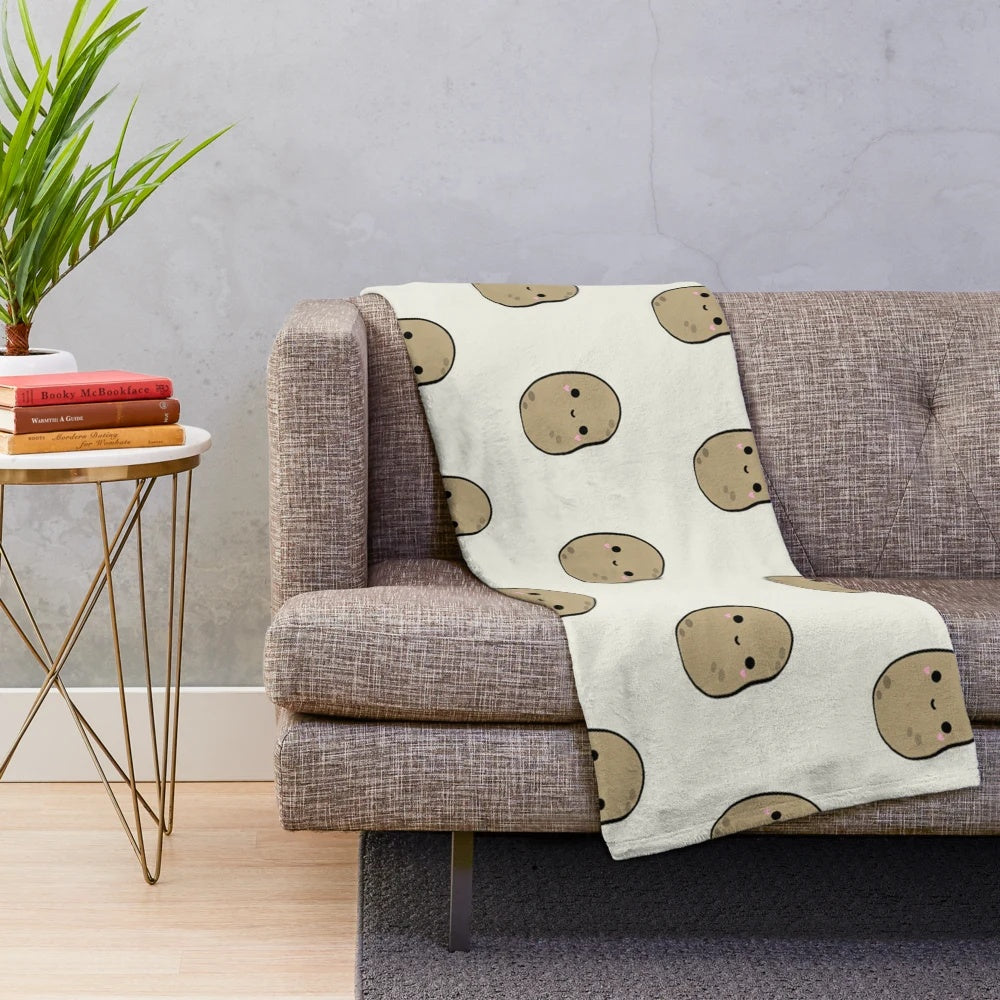Cute potato-themed plush blanket for cozy potato lovers