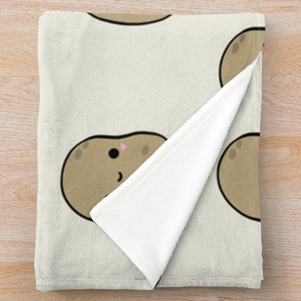 Cute potato-themed plush blanket for cozy potato lovers