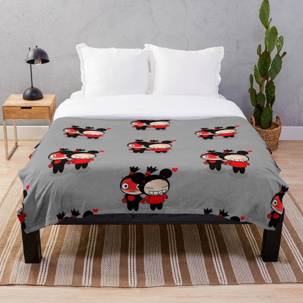 Pucca and Garu Themed Plush Blanket