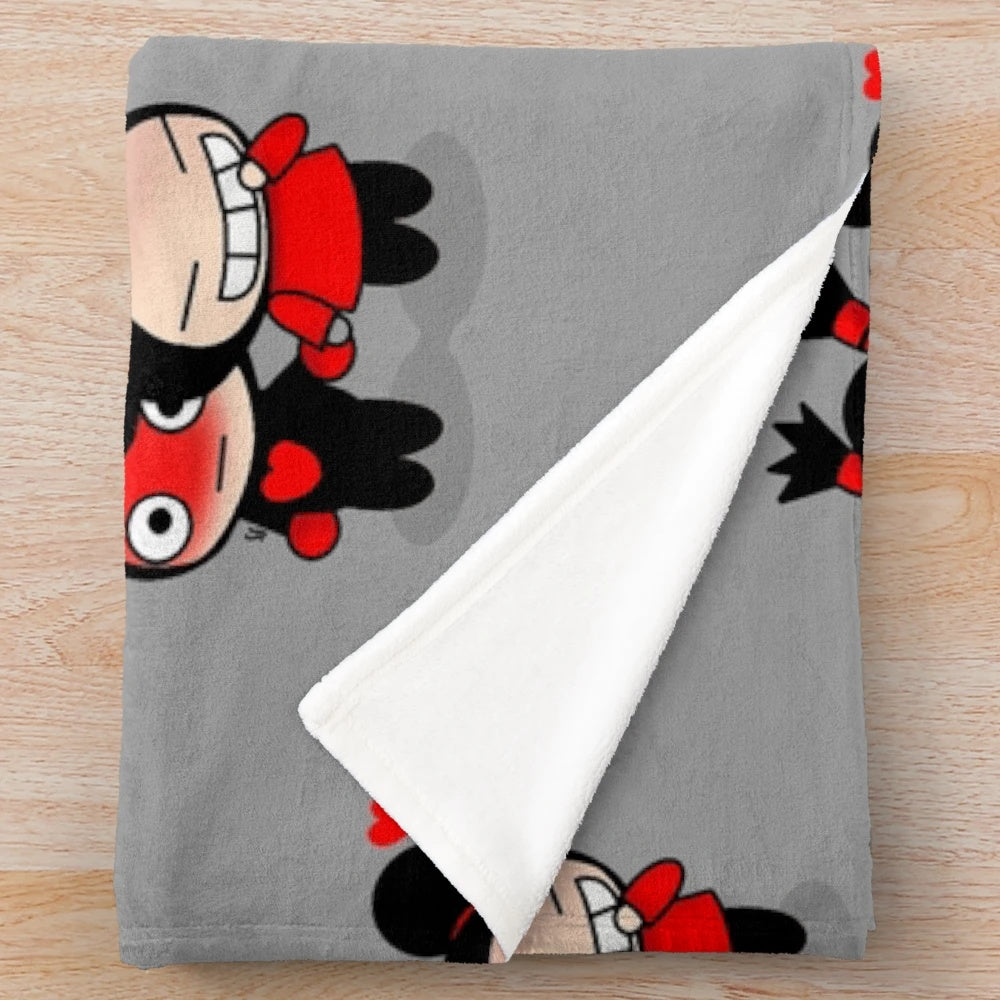 Pucca and Garu Themed Plush Blanket