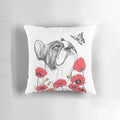 Pug in a colorful floral design on a throw pillow