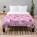 Soft and cuddly plush blanket featuring a collage of cute puppies and kittens