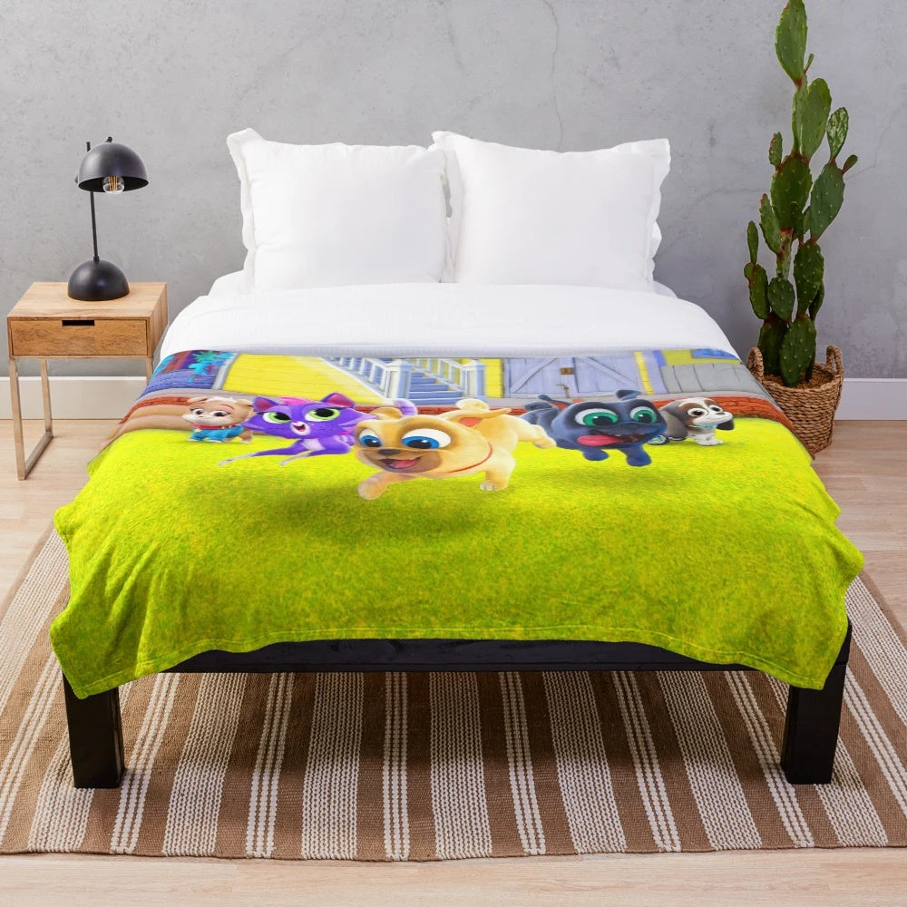 Cozy puppy dog pals plush blanket