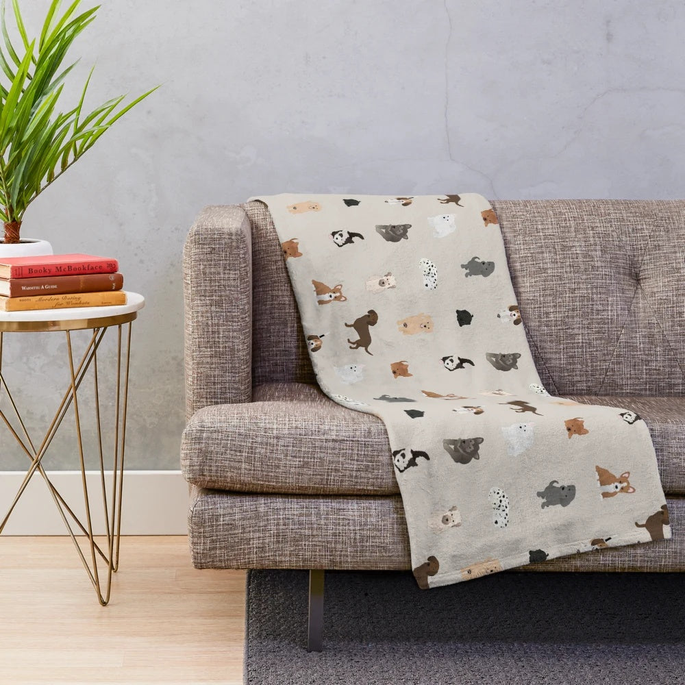 Soft and cuddly puppy print plush blanket
