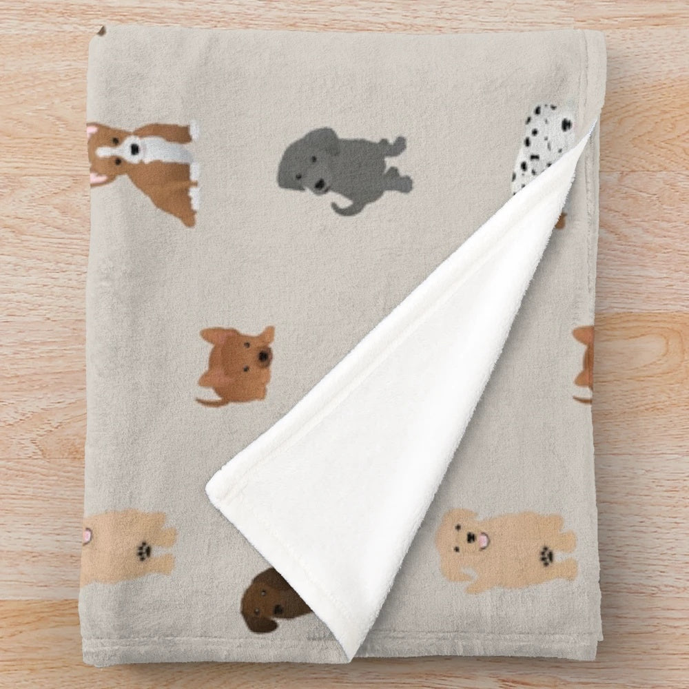 Soft and cuddly puppy print plush blanket