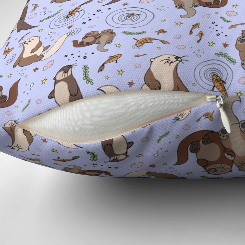 Soft, purple otter plush pillow with a cute, adorable otter design