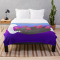 Cozy plush blanket featuring the cute and quirky video game character Pyukumuku