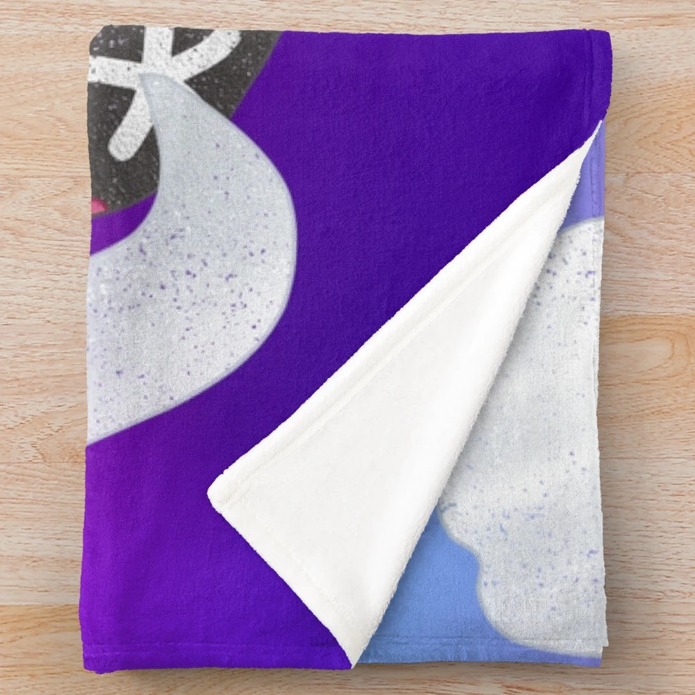 Cozy plush blanket featuring the cute and quirky video game character Pyukumuku