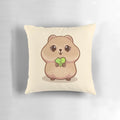 A soft, plush pillow featuring a cute quokka, a beloved Australian marsupial, perfect for animal lovers and home decor.