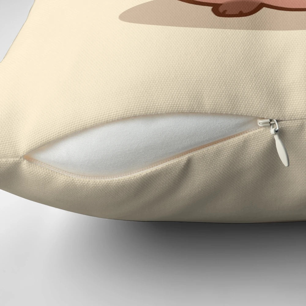 A soft, plush pillow featuring a cute quokka, a beloved Australian marsupial, perfect for animal lovers and home decor.