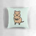 Soft, plush quokka pillow with a happy, chubby cartoon design in pastel colors
