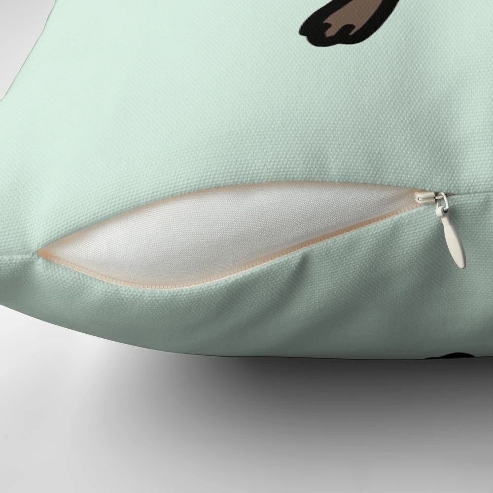 Soft, plush quokka pillow with a happy, chubby cartoon design in pastel colors