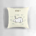 Plush rabbit-shaped pillow with anatomical design