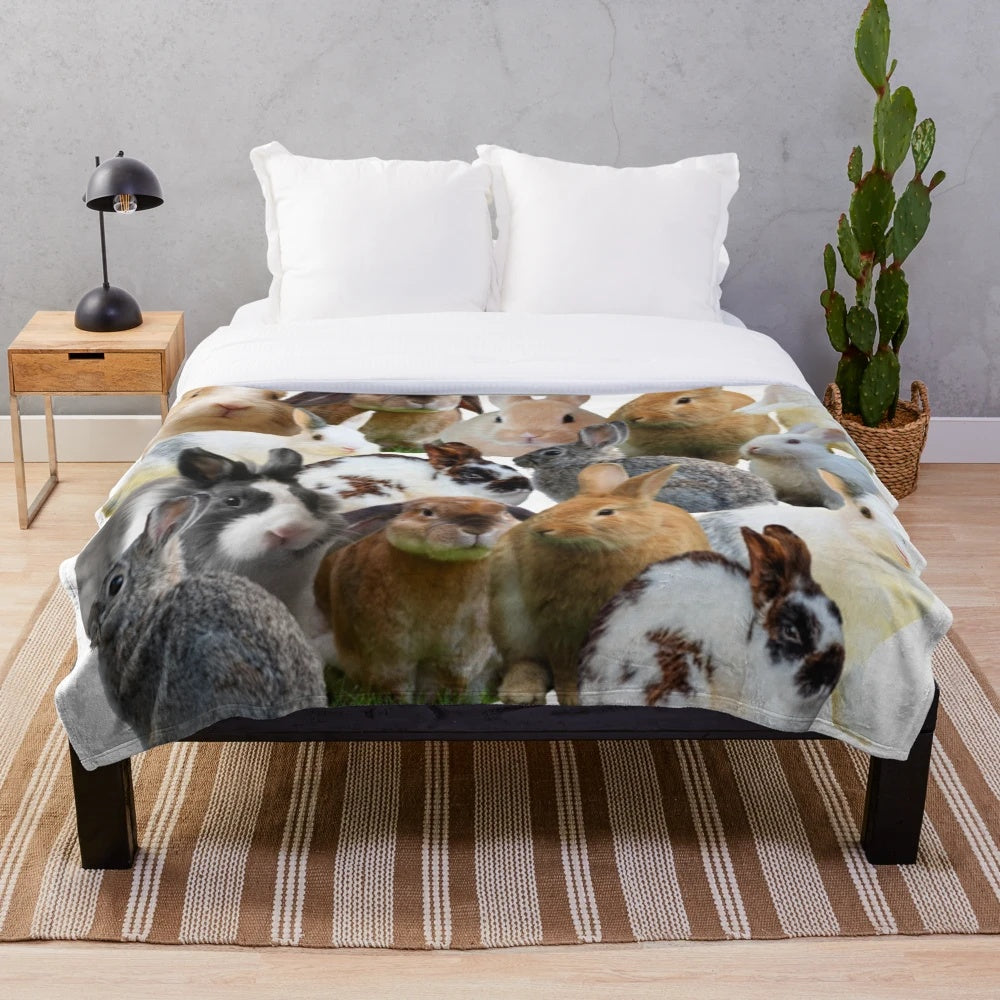 Soft and Plush Rabbit Themed Blanket