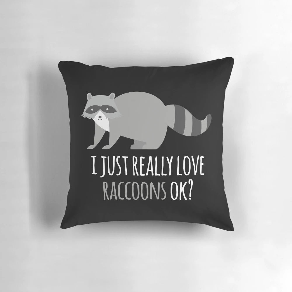 Soft, plush pillow featuring an adorable raccoon design for nature and animal lovers.
