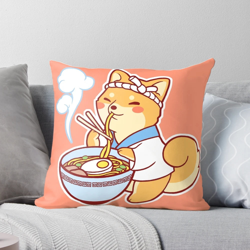 Soft, cuddly Ramen Shiba Inu plush pillow with a cute, Japanese-inspired design.