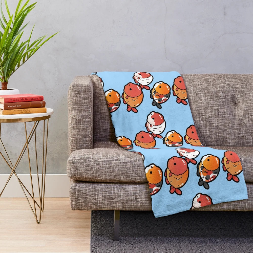 Soft and Cuddly Ranchu Goldfish Plush Blanket