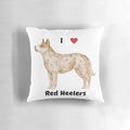 Red Cattle Dog Illustration on a Decorative Pillow