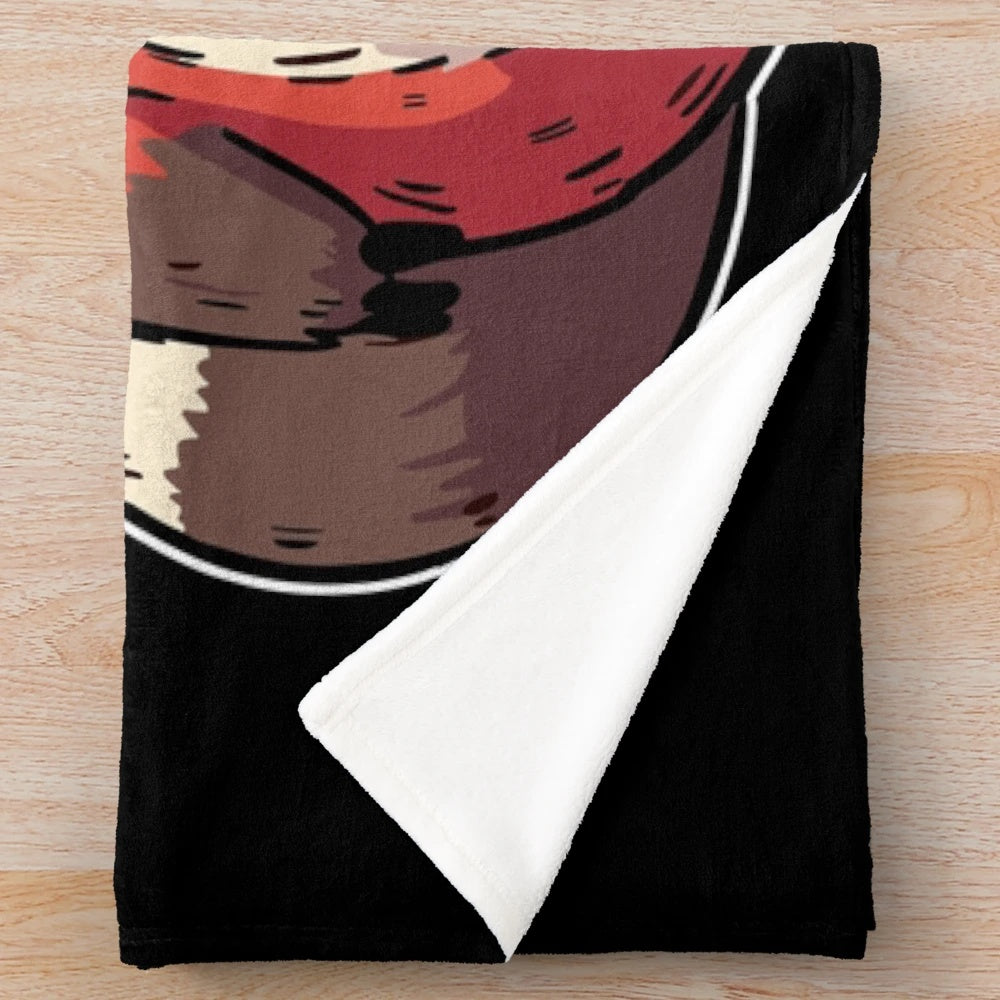 Cozy red panda inspired plush blanket for anime fans