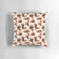 Red panda pattern printed on a soft, plush throw pillow