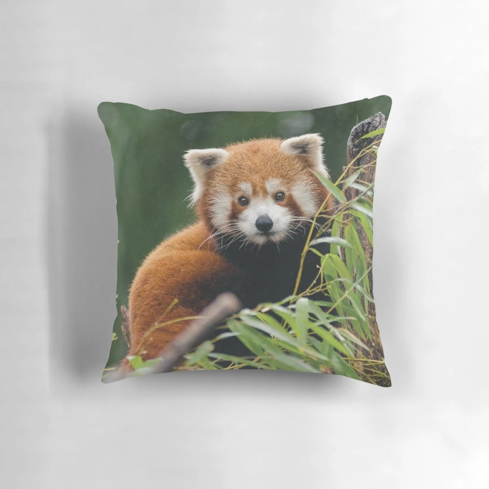 Soft and cuddly red panda pillow with a cute, adorable design