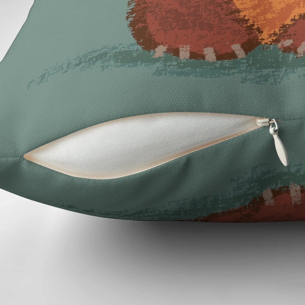 Cozy and Adorable Red Panda Throw Pillow Featuring a Cute, Handdrawn Design