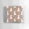 Soft, cuddly pillow featuring a cute red sable and white Lhasa Apso Shih Tzu dog design.