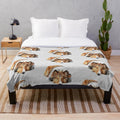 Rough collie dog illustration on a plush blanket