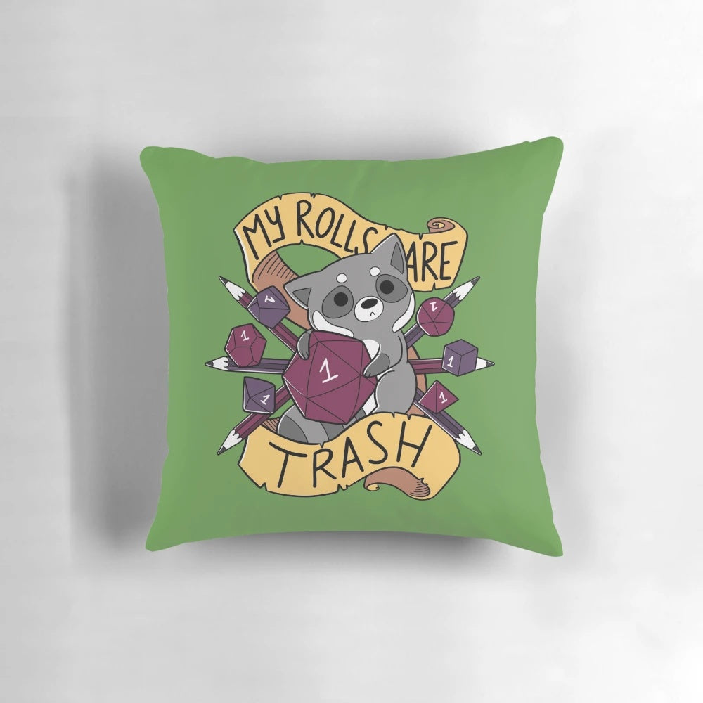 Cute Raccoon Pillow with Dungeon & Dragons Inspired Design
