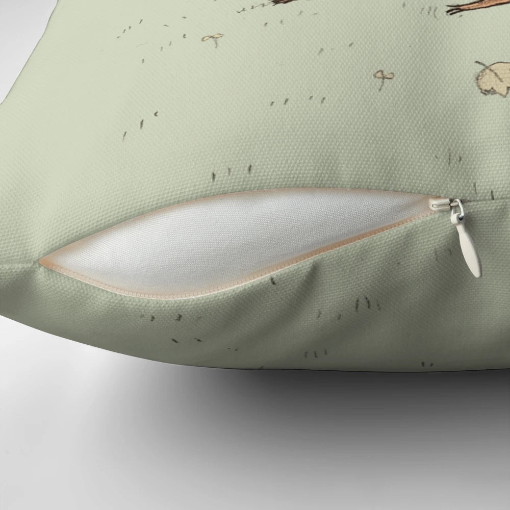 Soft, cuddly plush pillow featuring a cute squirrel design, perfect for fall and winter home accents.
