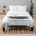 Soft, cozy plush blanket featuring a hand-drawn sea otter sketch design