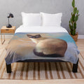 Soft Seal Point Siamese Cat Plush Blanket