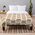 Shiba Inu plush blanket with a cute, fluffy design