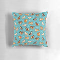 Soft and cozy blue shiba inu dog pattern throw pillow