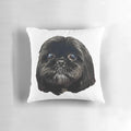 Shih Tzu puppy dog face printed on a soft, plush pillow