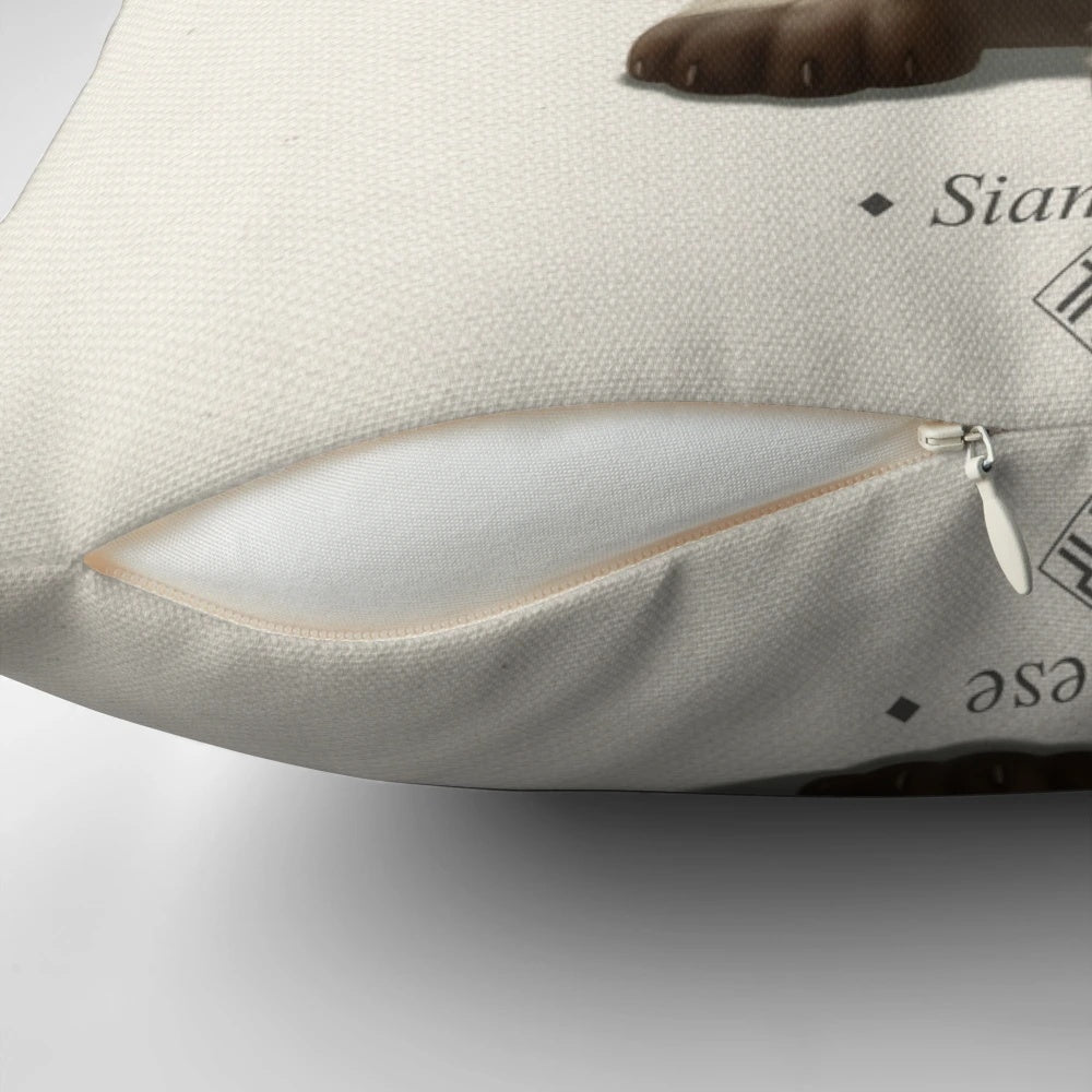 Soft, plush pillow featuring a cute Siamese kitten design