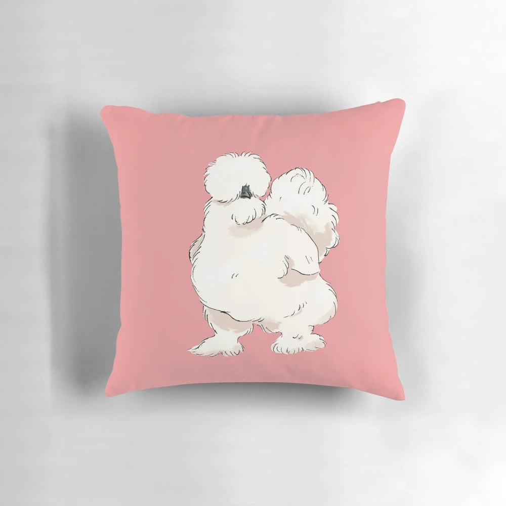 Soft, fluffy silkie chicken plush pillow