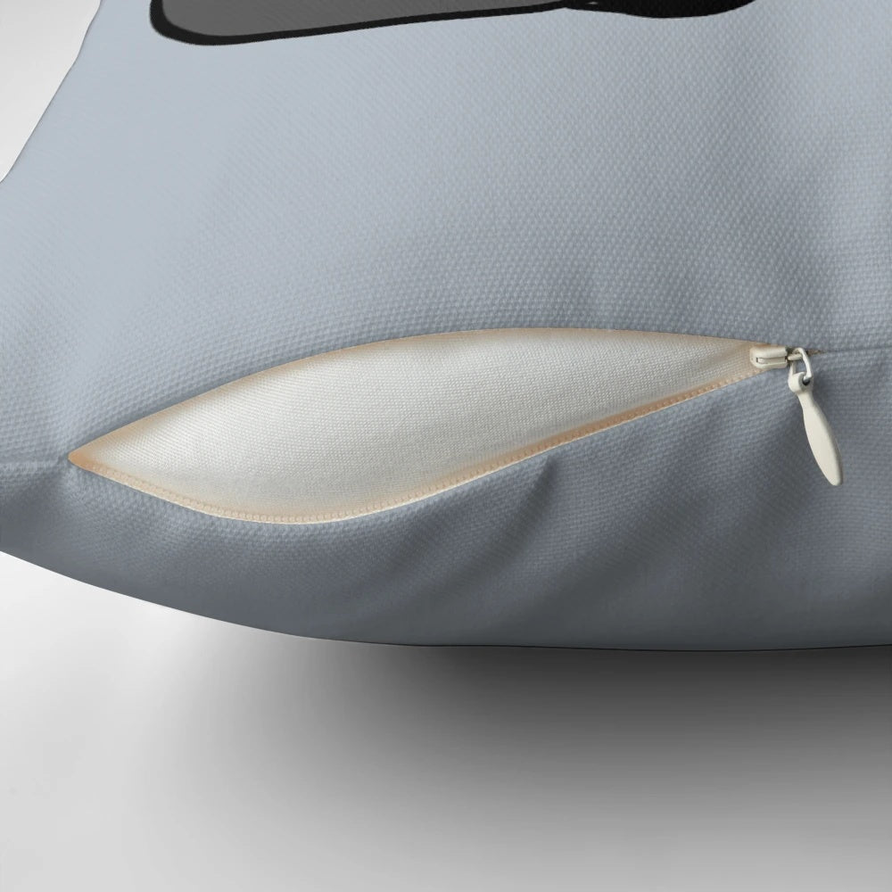 Whimsical throw pillow featuring a frog riding a skateboard