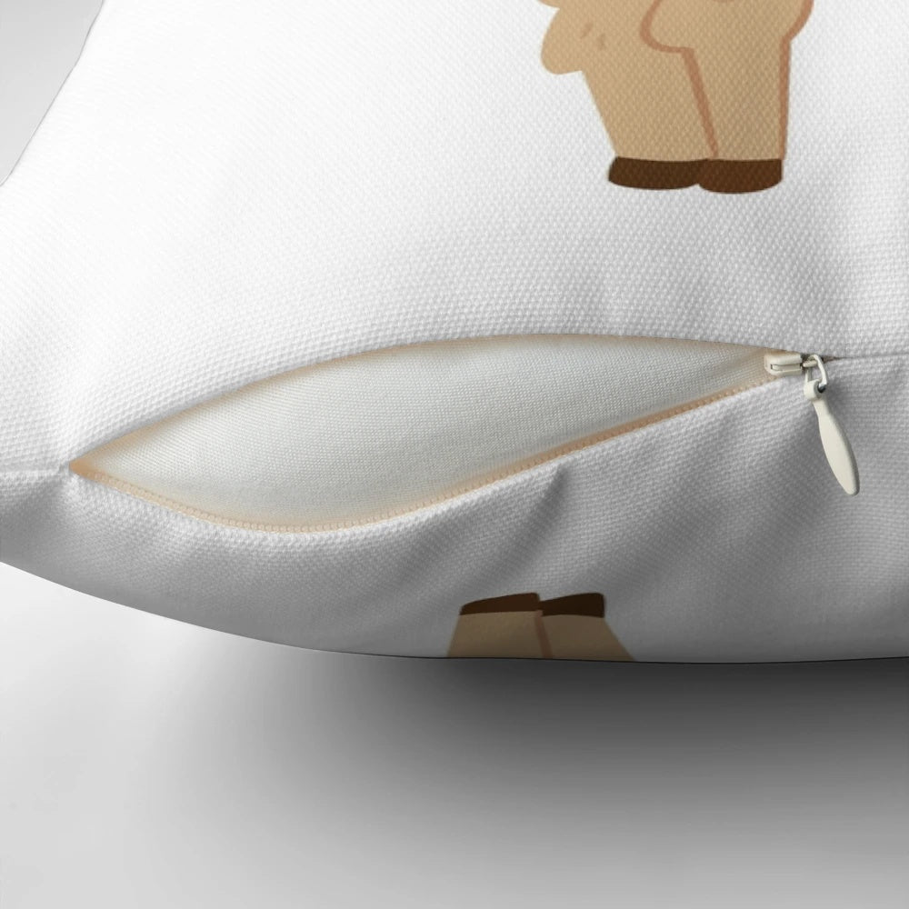 Soft, plush pillow featuring an adorable sloth relaxing peacefully on a llama.