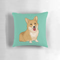 Cute smiling corgi dog graphic printed on a soft, plush throw pillow