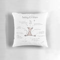 Decorative pillow featuring an illustration of a cute sphynx cat