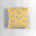 Sphynx cat throw pillow with pink and yellow accents