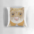 Spotted quoll, a cute Australian marsupial, featured on a cozy nursery pillow in burnt sienna tones.