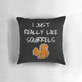 Soft and cuddly squirrel-themed throw pillow with cute woodland rodent design