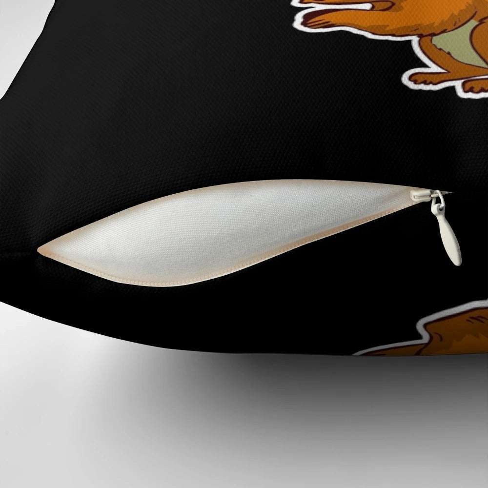 Soft and cuddly squirrel-themed throw pillow with cute woodland rodent design